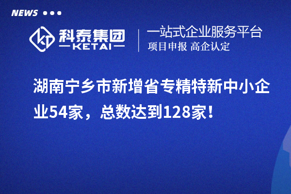 湖南宁乡市新增省专精特新中小企业54家，总数达到128家！