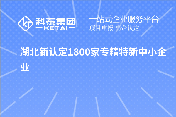 湖北新认定1800家专精特新中小企业