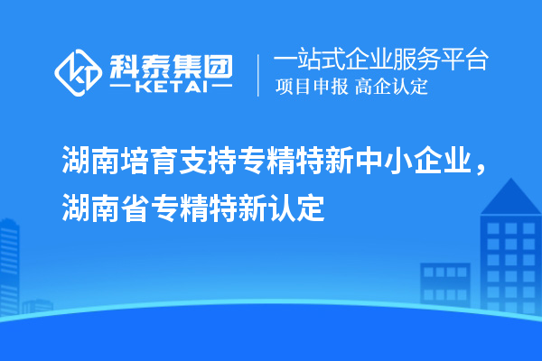 湖南培育支持专精特新中小企业，湖南省专精特新认定