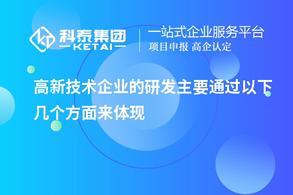 高新技术企业的研发主要通过以下几个方面来体现