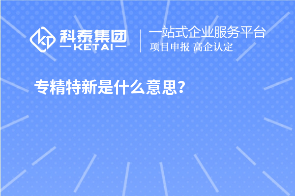 专精特新是什么意思？