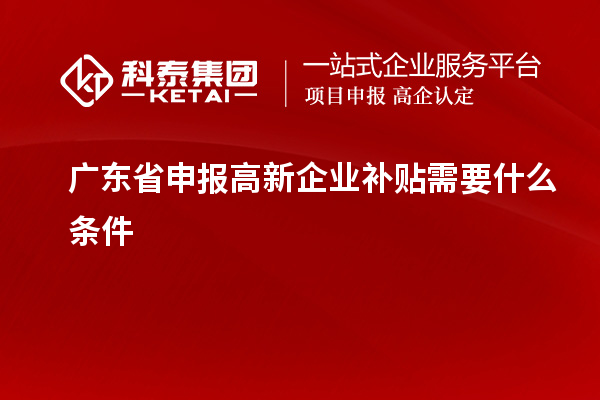 广东省申报高新企业补贴需要什么条件