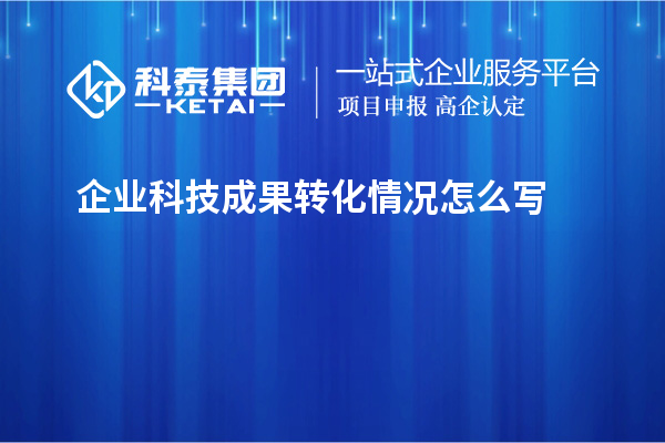 企业科技成果转化情况怎么写