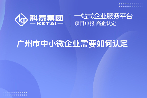 广州市中小微企业需要如何认定