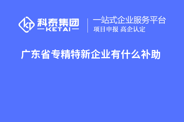 广东省专精特新企业有什么补助