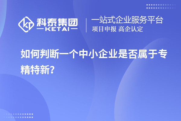 如何判断一个中小企业是否属于专精特新？