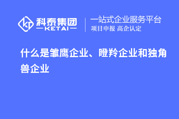 什么是雏鹰企业、瞪羚企业和独角兽企业