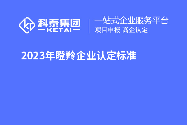 2023年瞪羚企业认定标准