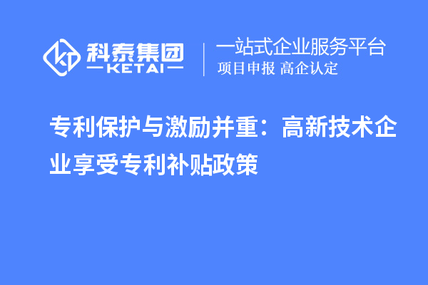 专利保护与激励并重：高新技术企业享受专利补贴政策