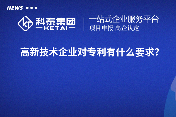 高新技术企业对专利有什么要求？