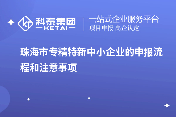 珠海市专精特新中小企业的申报流程和注意事项