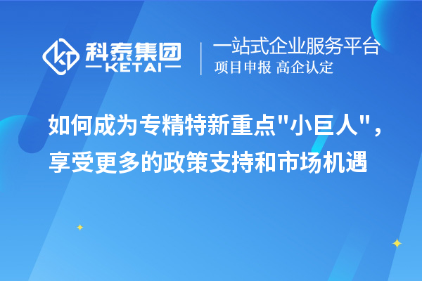 如何成为专精特新重点小巨人，享受更多的政策支持和市场机遇