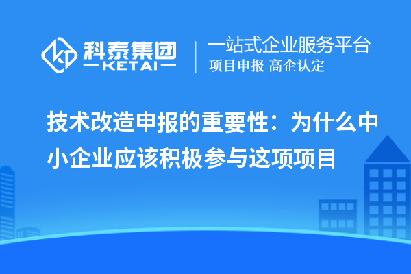 技术改造申报的重要性：为什么中小企业应该积极参与这项项目