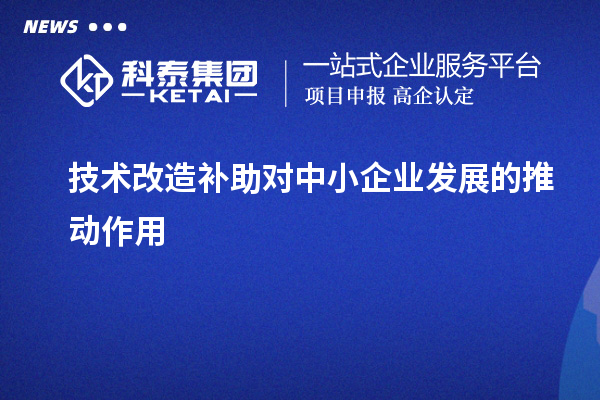  技术改造补助对中小企业发展的推动作用