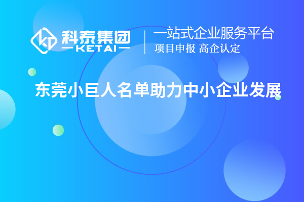 东莞小巨人名单助力中小企业发展