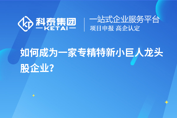 如何成为一家专精特新小巨人龙头股企业？