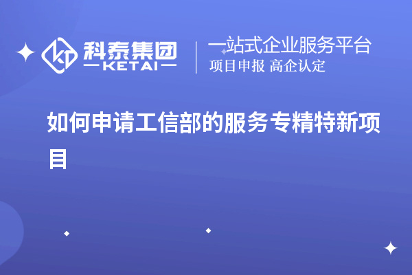 如何申请工信部的服务专精特新项目