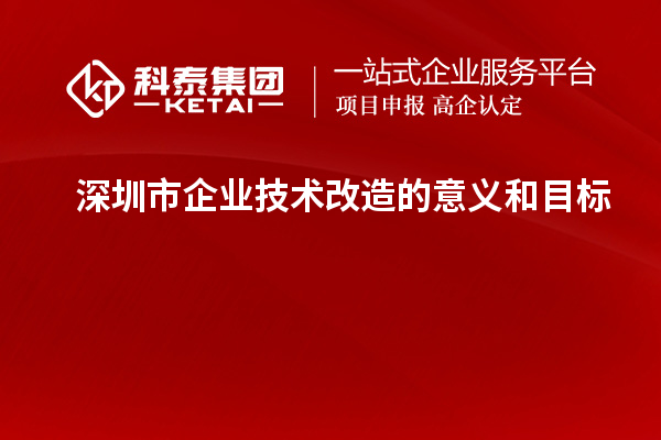 深圳市企业技术改造：意义与目标探析