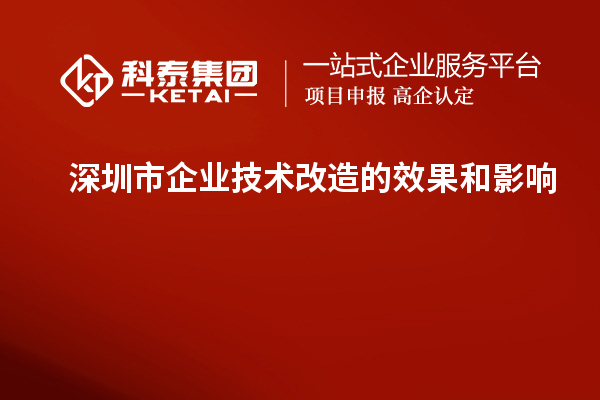 深圳市企业技术改造：成果评估与影响分析