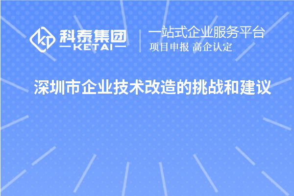 深圳市企业技术改造：面临的挑战与应对建议