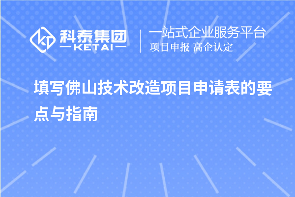 填写佛山技术改造项目申请表的要点与指南