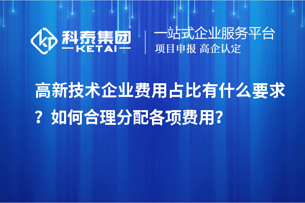 高新技术企业费用占比有什么要求？如何合理分配各项费用？