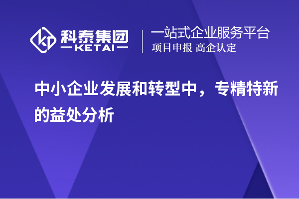 中小企业发展和转型中，专精特新的益处分析		 		