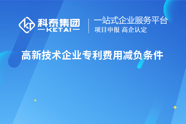 高新技术企业专利费用减负条件