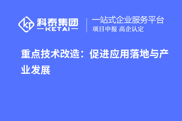 重点技术改造：促进应用落地与产业发展		 		