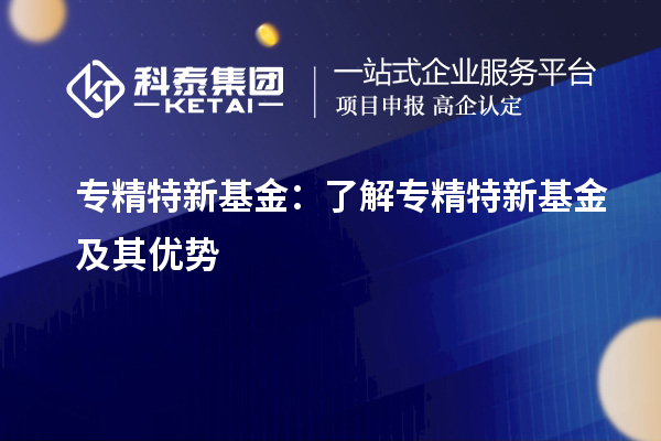 专精特新基金：了解专精特新基金及其优势