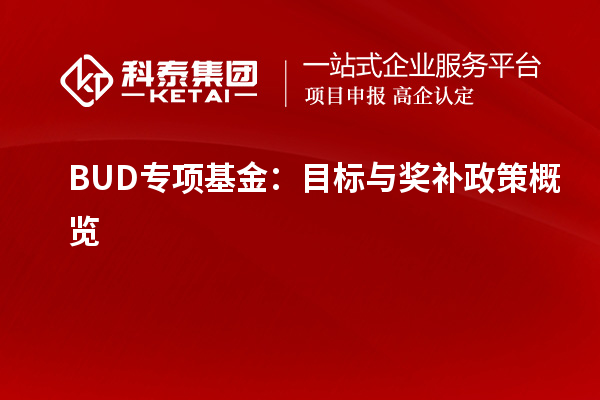 BUD专项基金：目标与奖补政策概览