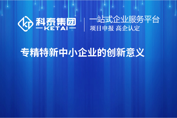 专精特新中小企业的创新意义