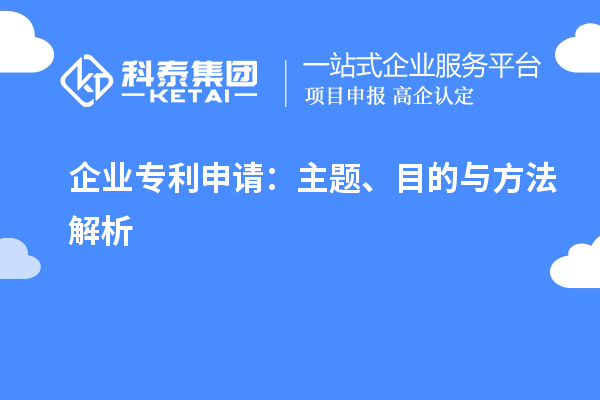 企业专利申请：主题、目的与方法解析