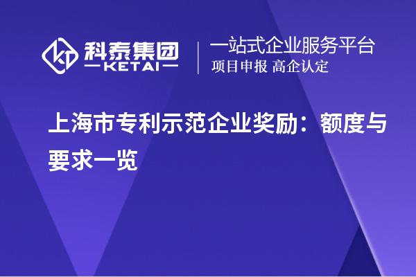 上海市专利示范企业奖励：额度与要求一览