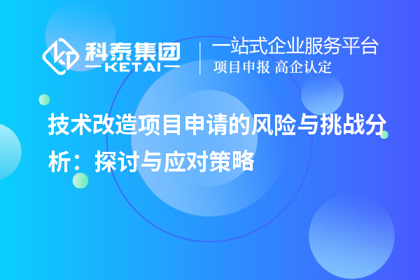 技术改造项目申请的风险与挑战分析：探讨与应对策略		 		