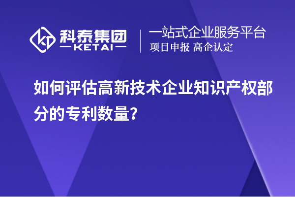 如何评估高新技术企业知识产权部分的专利数量？