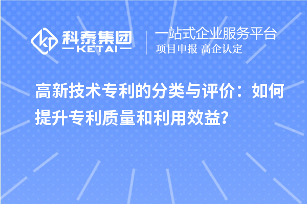 高新技术专利的分类与评价：如何提升专利质量和利用效益？