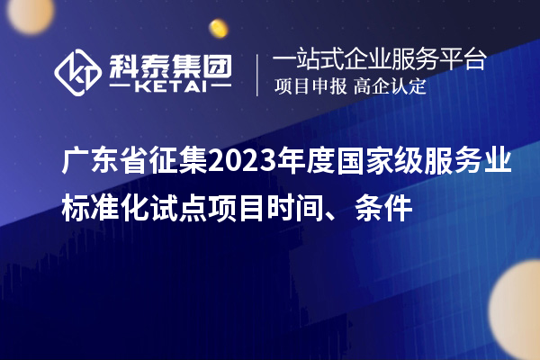 广东省征集2023年度国家级服务业标准化试点项目时间、条件