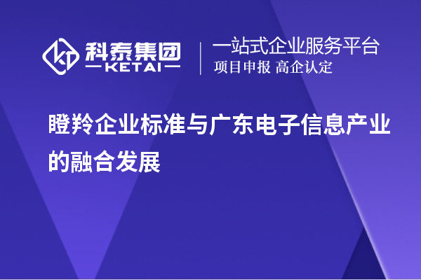 瞪羚企业标准与广东电子信息产业的融合发展