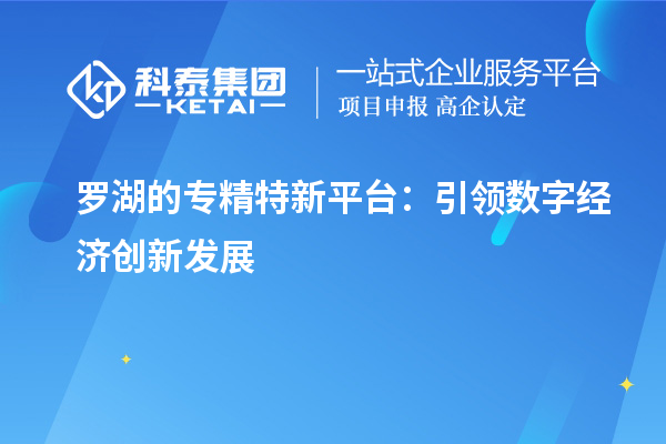 罗湖的专精特新平台：引领数字经济创新发展