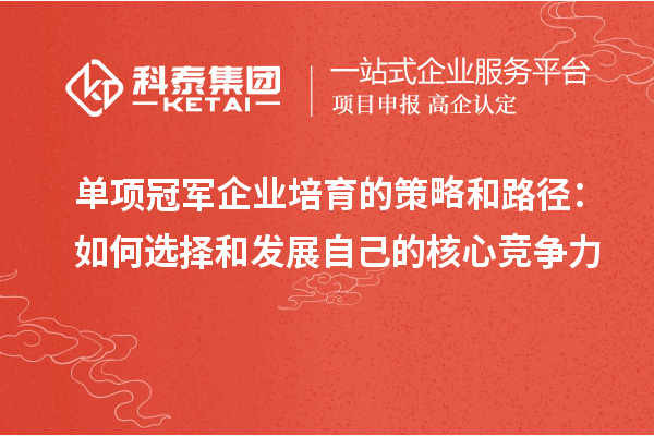 单项冠军企业培育的策略和路径：如何选择和发展自己的核心竞争力