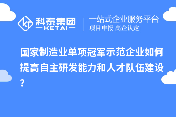 国家制造业单项冠军示范企业如何提高自主研发能力和人才队伍建设？