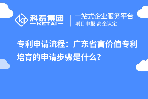 专利申请流程：广东省高价值专利培育的申请步骤是什么？