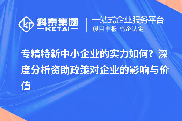 专精特新中小企业的实力如何？深度分析资助政策对企业的影响与价值