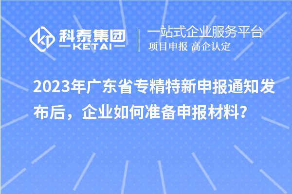 2023年广东省
通知发布后，企业如何准备申报材料？