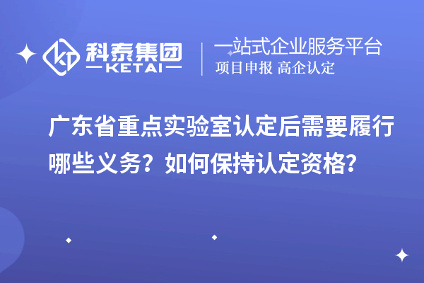 广东省重点实验室认定后需要履行哪些义务？如何保持认定资格？