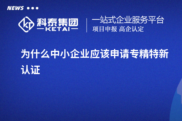 为什么中小企业应该申请专精特新认证