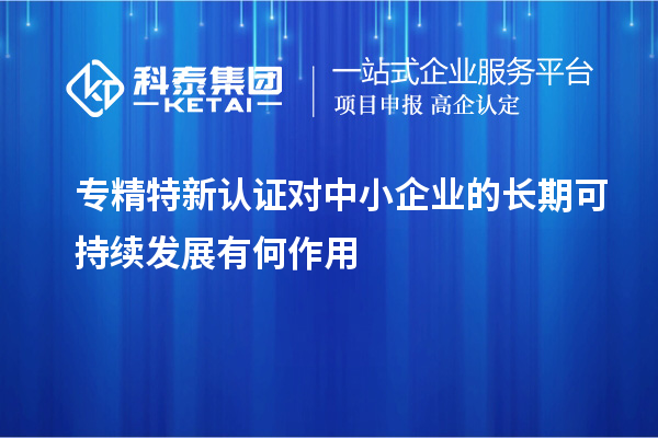 专精特新认证对中小企业的长期可持续发展有何作用