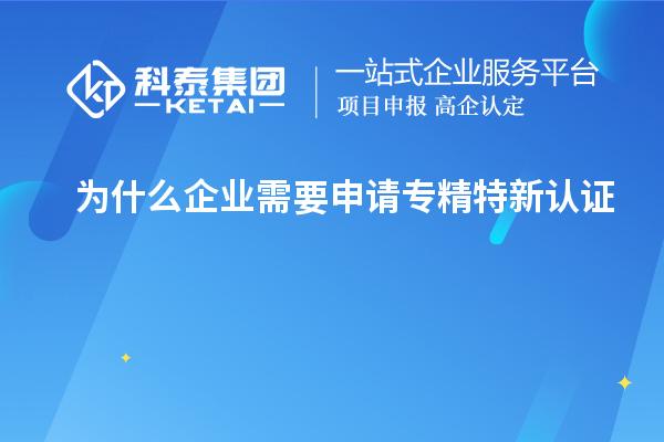 为什么企业需要申请专精特新认证