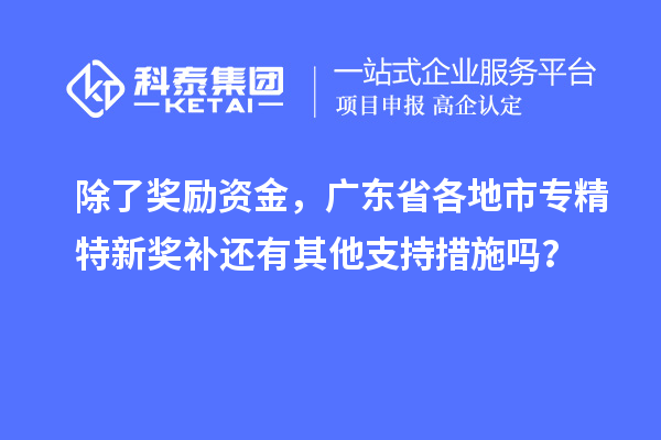 除了奖励资金，广东省各地市专精特新奖补还有其他支持措施吗？